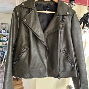 Luscious green leather style motorcycle jacket